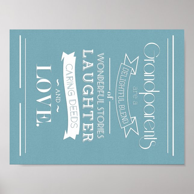 Grandparents Vintage Style Quote Poster (Front)