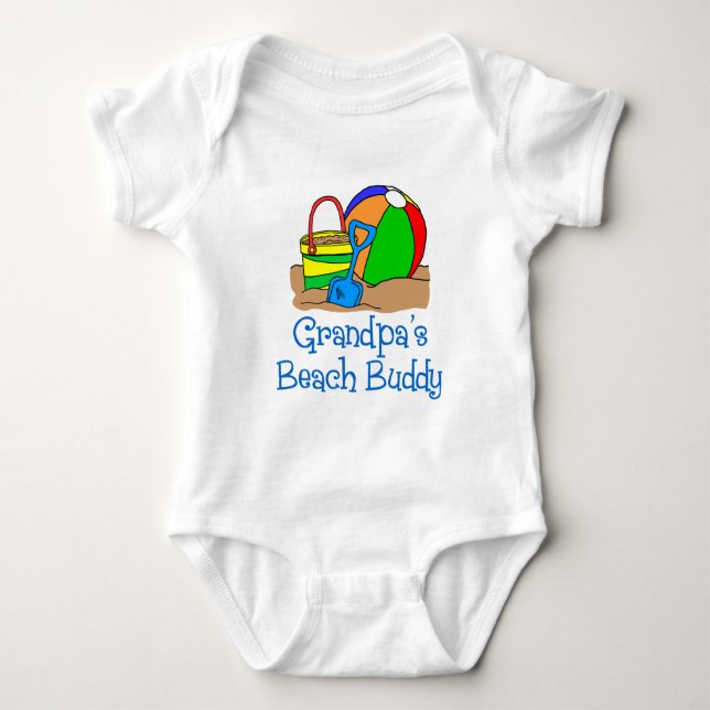Grandpa's Beach Buddy Baby Bodysuit (Front)