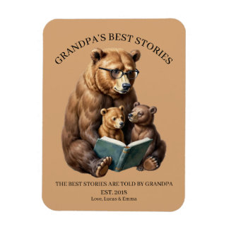 Grandpa's Best Stories Custom Family Fridge Magnet