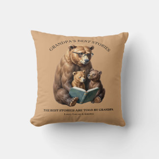 Grandpa's Best Stories Custom Throw Pillow