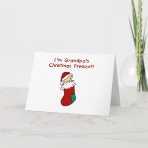 Grandpa's Christmas Present Tshirts and Gifts Holiday Card