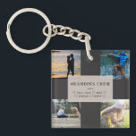 Grandpa's Crew Custom  4 Photo Grid  Keychain<br><div class="desc">Adorably cute with a 4 photo block to personalize. Gift to yourself or as a gift for grandpa!</div>