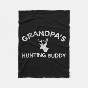 Grandpa's Hunting Buddy Fun Deer Hunting Fleece Blanket