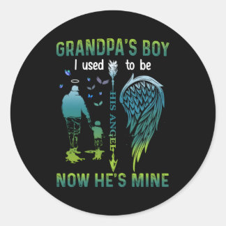 Grandpa'S I Used To Be His Angel Now He'S Mine Classic Round Sticker