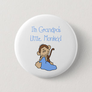 Grandpa's Little Monkey - Blue Tshirts and Gifts 2 Inch Round Button