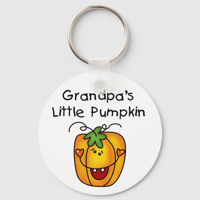 Grandpa's Little Pumpkin Tshirts and Gifts Keychain (Front)