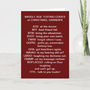 GRANDPA'S MIDDLE AGED TEXTING CHRISTMAS CARD