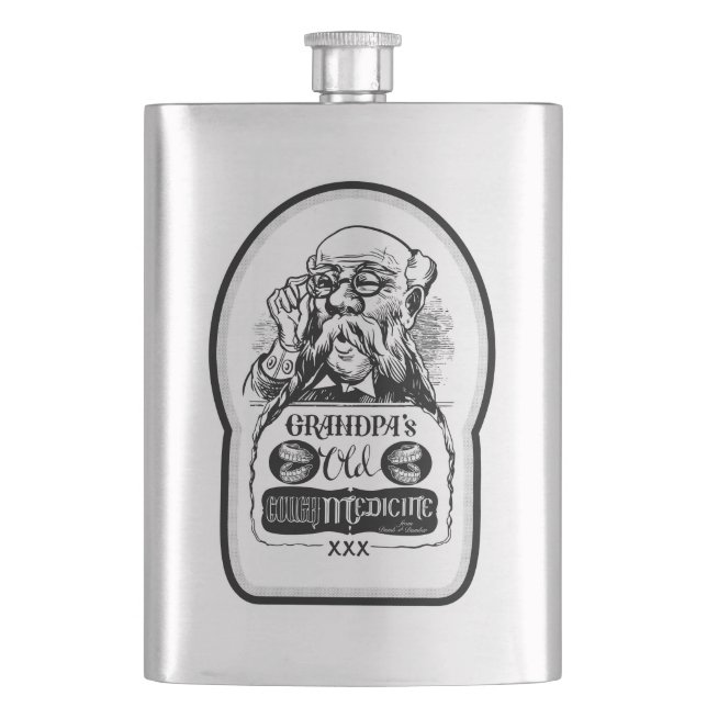 Grandpa's Old Cough Medicine - Dumb and Dumber Hip Flask (Front)