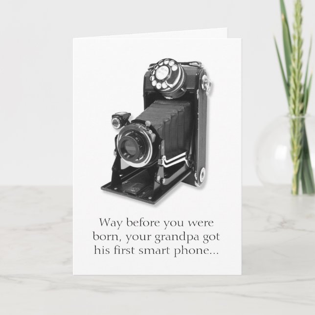 Grandpa's Smart Phone Funny Birthday Card (Front)