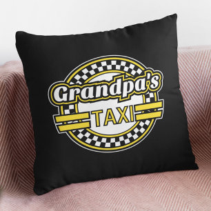 Grandpa's Taxi Sign Throw Pillow