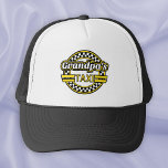 Grandpa's Taxi Sign Trucker Hat<br><div class="desc">A Grandpa's Taxi sign hat makes an ideal gift for that generous grandparent who spends so much of their time driving family to all of their activites. Whether its grandkids, children or good friends there's always someone who is grateful for a helping hand. With an instantly recognisable yellow and chequerboard...</div>