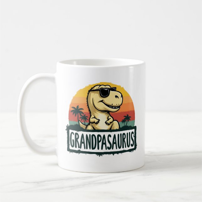 Grandpasaurus Dinosaur Grandpa Saurus Father's Day Coffee Mug (Left)