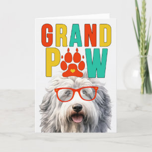 GrandPAW Sheepdog GrandDOG Grandparents Day Holiday Card