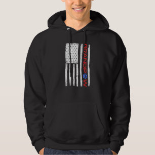 Grandpaw Vintage Patriotic Dog Grandpa American Fl Hoodie