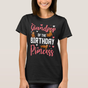 Grandpop Of The Birthday Princess Sloth Bday Celeb T-Shirt