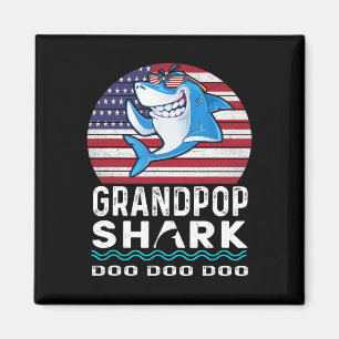 Grandpop Shark Fathers Day Gift From Wife Son Daug Magnet