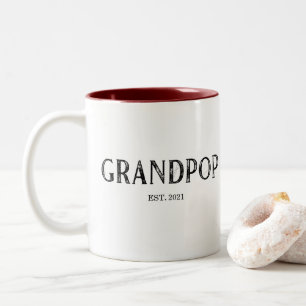 Grandpop Year Established Two-Tone Coffee Mug