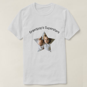 Grandpop's Superstars Personalized Photo Text T-Shirt