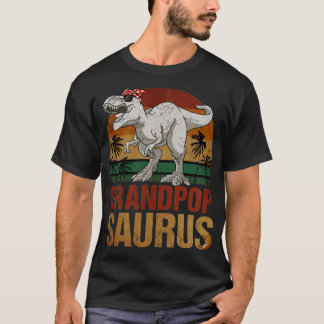 Grandpopsaurus T Rex Dinosaur Grandpop Saurus Vint T-Shirt