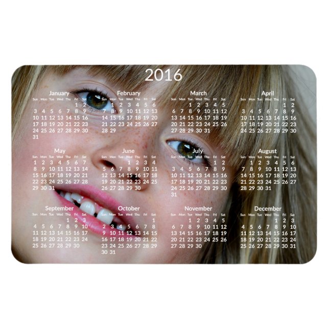 Grands calendriers personnalisés 2016 Magnet flexi (Horizontal)