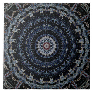 Grands carreaux de céramique de mandala bleu