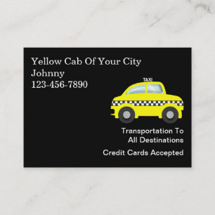 Grands cartes de visite de taxi