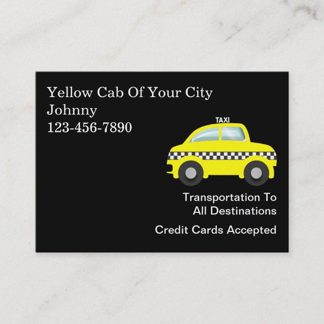 Grands cartes de visite de taxi (Devant)