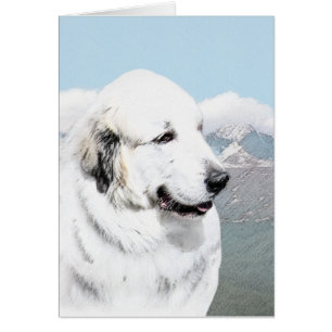 Grands Pyrénées peignant - art original de chien