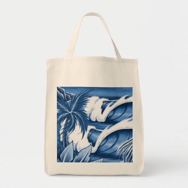 Grands sacs fourre-tout illustrés à vague (Devant)