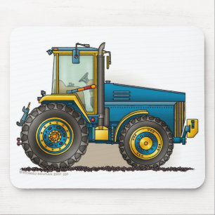 Grands tapis de souris bleus de tracteur