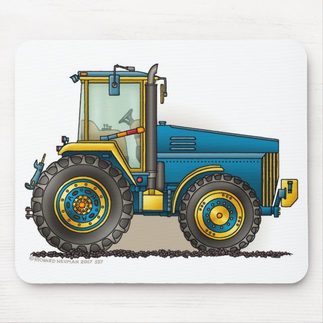 Grands tapis de souris bleus de tracteur (Devant)