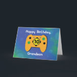 Grandson 10 Year Old Birthday Gamer Controller Card<br><div class="desc">Your grandson is such a great guy that is why he deserves a great birthday. Give him one by gifting him with this card for his 10th birthday. A gamer like him will definitely love seeing the game controller on the cover of this.</div>