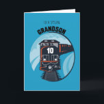 Grandson 10th Birthday Train, Little Boy, Blue Card<br><div class="desc">Boys love trains and it will be a great surprise for your Grandson to receive this beautiful train on his 10th Birthday. Remind him once again how important he is for you while he's turning ten,  and let him know you are happy to share his special day with him.</div>
