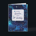 Grandson 14th Birthday Stars in Galaxy Sky Card<br><div class="desc">The front boldly celebrates a grandson's 14th birthday, blending the cosmic imagery with a message of encouragement and excitement for the year ahead. The deep, rich colours of the galaxy create a sense of wonder, making the card both visually striking and meaningful. It's the perfect card to mark this important...</div>
