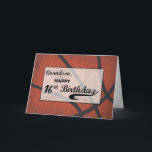 Grandson 16th Birthday Basketball Large Distressed Card<br><div class="desc">We encourage you to make this card readily available for you to give to your grandson on his 16th birthday celebration. He will definitely have a ball when he received this card. THE TEXT ON THE COVER OF THIS CARD IS GRUNGE STYLE THAT INTENTIONALLY LOOKS AGED AND WORN OUT.</div>