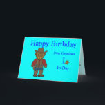 Grandson 1st Birthday Card<br><div class="desc">Great 1st birthday card for your grandson with cowboy teddy</div>