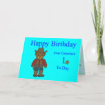 Grandson 1st Birthday Card<br><div class="desc">Great 1st birthday card for your grandson with cowboy teddy</div>