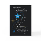 Grandson 20th Birthday Star Inspirational Black