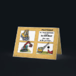 Grandson 2nd Birthday Personalize Name Trucks Card<br><div class="desc">These trucks are filled with action and will be loved by your grandson on his 2nd birthday! Celebrate with him and let him know that you DIG him by adding his name on the front!</div>