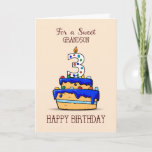 Grandson 3rd Birthday, 3 on Sweet Blue Cake Card<br><div class="desc">Surprise your sweet grandson on his third birthday with this sweet blue icing cake covered with colourful candies. Greet him a happy 3rd birthday with this card today.</div>