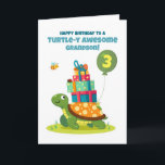 Grandson 3rd Birthday Cute Turtle with Presents Card<br><div class="desc">Wish your turtle-loving grandson a happy 3rd birthday with this cute card featuring a smiling turtle carrying presents and joined by cheerful little friends. Bright,  fun,  and perfect for celebrating a wonderful three-year-old grandson.</div>