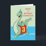 Grandson, 3rd Birthday Dinosaur Card<br><div class="desc">When you know that your dear grandson is so into dinosaurs then this card with the gigantic creature of the cover would be perfect for him to greet him a happy 3rd birthday.</div>