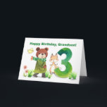 Grandson 3rd Birthday Watercolor Bear and Fox Card<br><div class="desc">Turning three is an adventure, and this delightful birthday card captures the magic of childhood with a lovable bear and fox heading toward a big number 3, accompanied by a tiny yellow bird soaring above. The watercolor illustration brings warmth and whimsy, making this the perfect way to celebrate a grandson...</div>