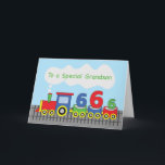 Grandson 6th Birthday Colorful Train on Track Card<br><div class="desc">Birthdays are fun days that is why once your ever dearest grandson turn six years old you should be able to share with him a fun birthday greeting. This card does that for you,  so why not order a copy of this now!</div>