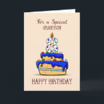 Grandson 8th Birthday, 8 on Sweet Blue Cake Card<br><div class="desc">When a very special grandson turns eight years old,  it is time to send him a special greeting. This card having a sweet blue cake on the front is just perfect to send him happy 8th birthday greetings.</div>