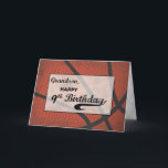 Grandson 9th Birthday Basketball Large Distressed Card<br><div class="desc">A grandson who is really into basketball is surely going to love this sports oriented card. This would be best to send him when he celebrates his 9th birthday soon. THE TEXT ON THE COVER OF THIS CARD IS GRUNGE STYLE THAT INTENTIONALLY LOOKS AGED AND WORN OUT.</div>