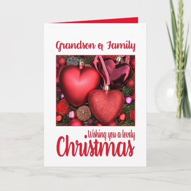 Grandson and Family Lovely Christmas card (Front)