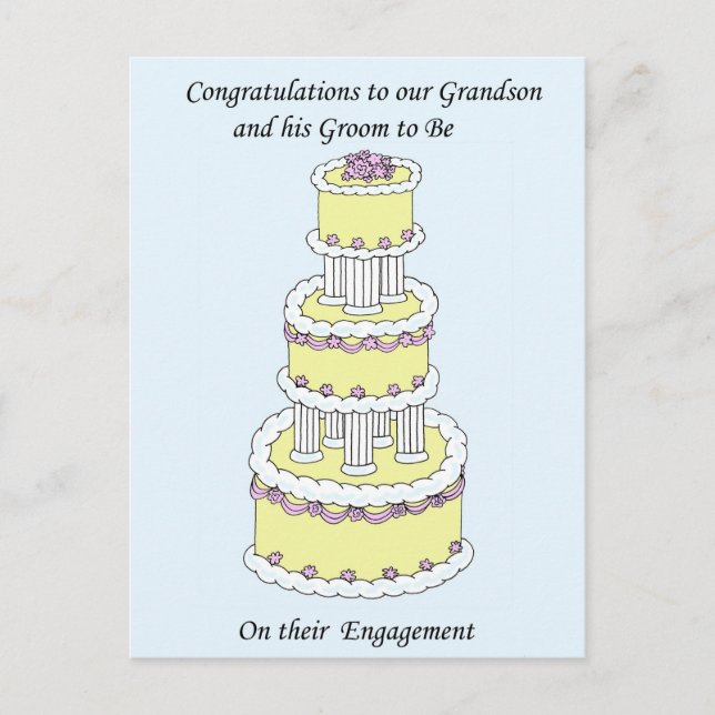 Grandson and Groom to Be Engagement Announcement Postcard (Front)