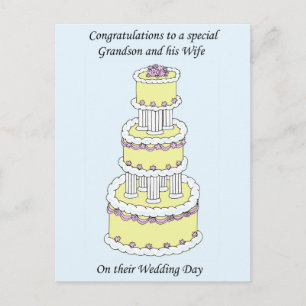 Grandson and Wife Wedding Day Congratulations Postcard