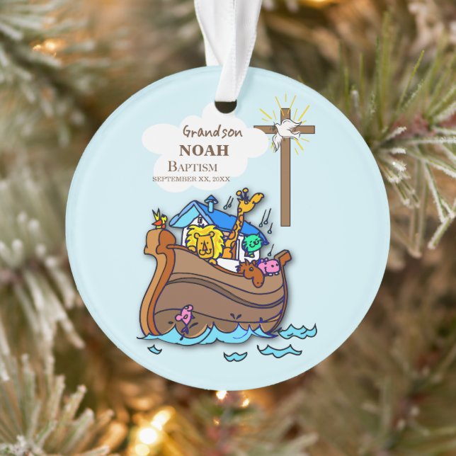 Grandson Baptême Noah's Ark Personnalisé (Arbre)